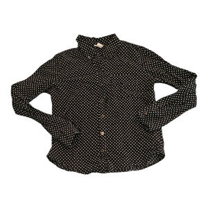 Forever 21 Small Black and White Polka Dot Long Sleeve Button Up Shirt